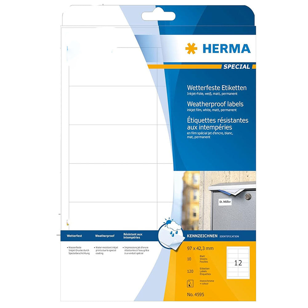 Herma vejrbestandig inkjet -etiketter A4 10pc