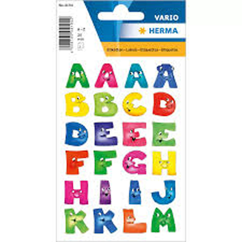 Herma Paper Funny Faces Letter Sticker A-Z 20mm