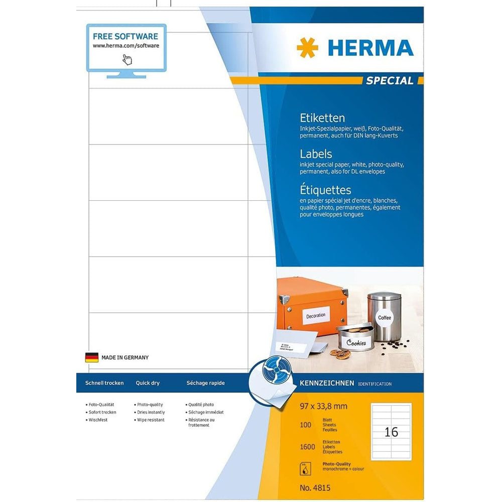 Herma Inkjet Etykies A4 100pc (biały)