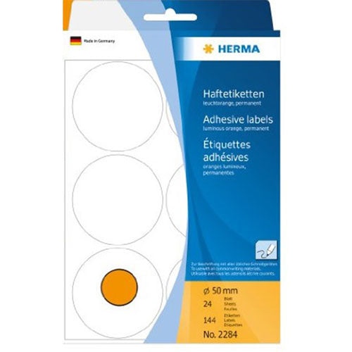 Herma Luminous Coloured Dot Labels (Orange)