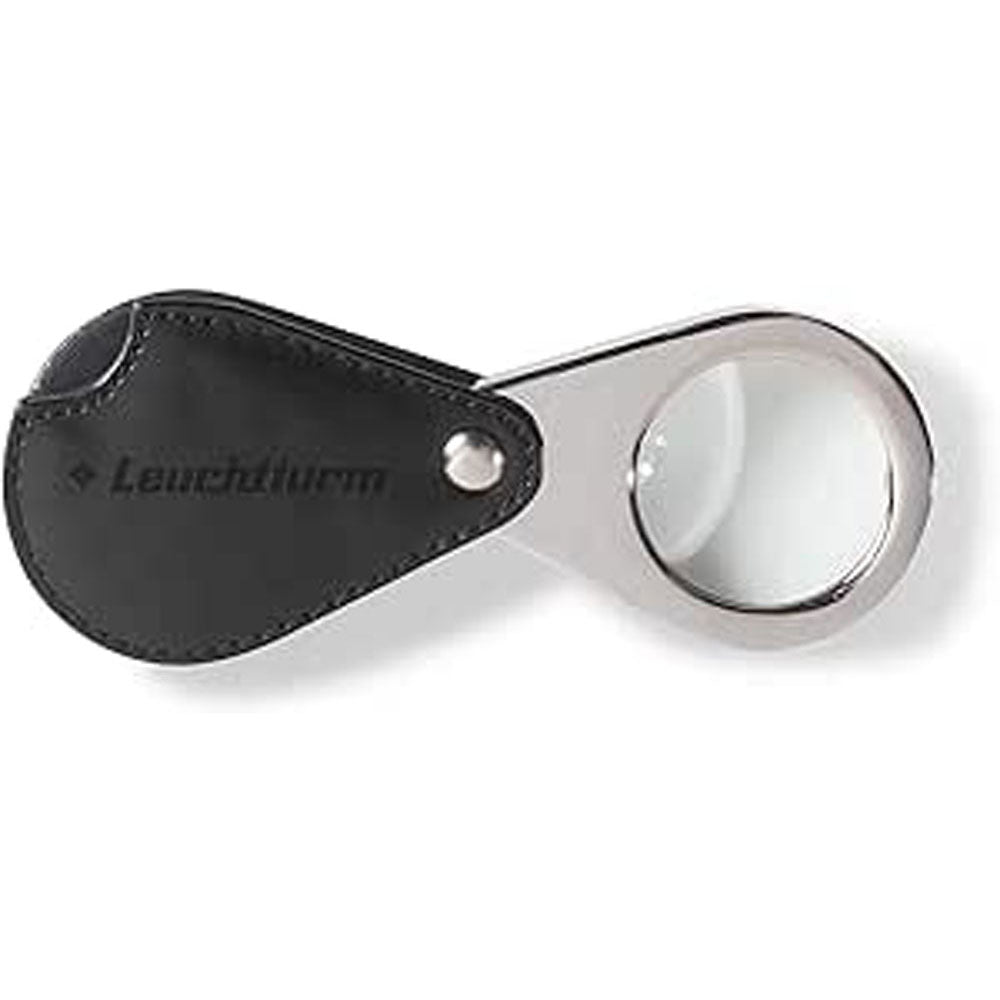 Leuchtturm LU25 Foldaway 3x Pocket Magnifier w/ Leather Case