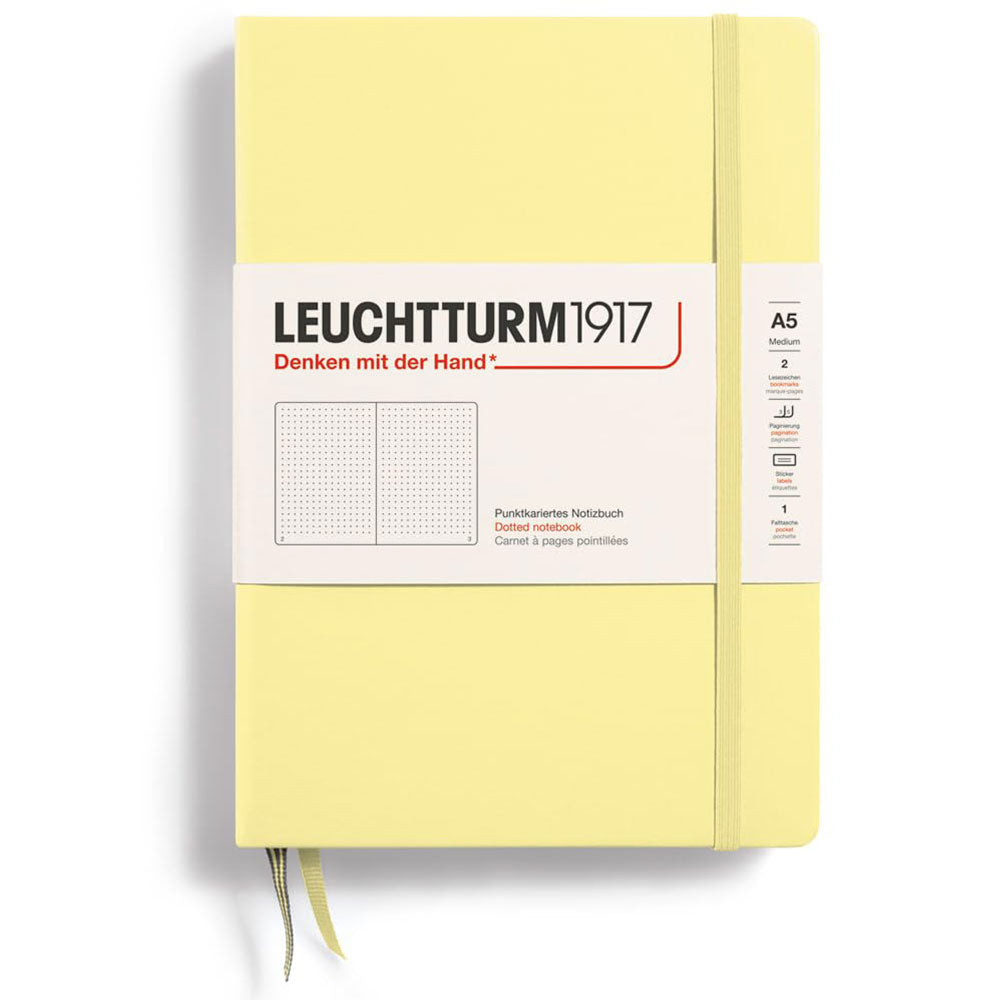 Leuchtturm Hardcover prikket notebook A5 (gul)