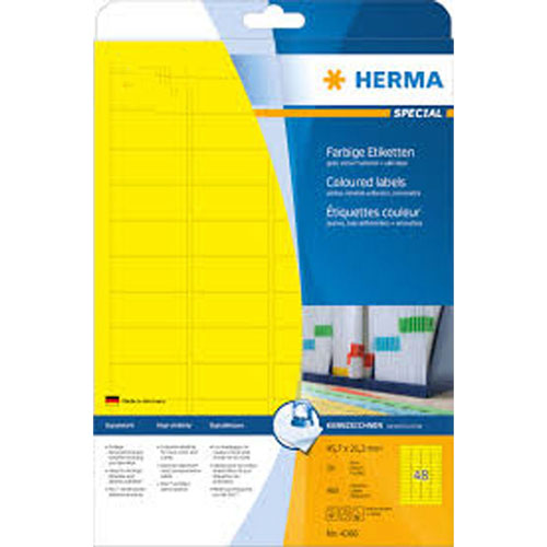 Herma Coloured Labels A4 100pc (45.7x21.2mm)