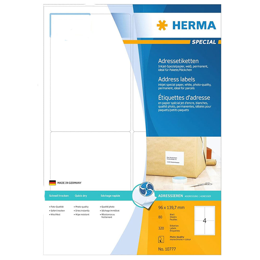 Herma Inkjet -adresse etiketter A4 80pc (hvid)