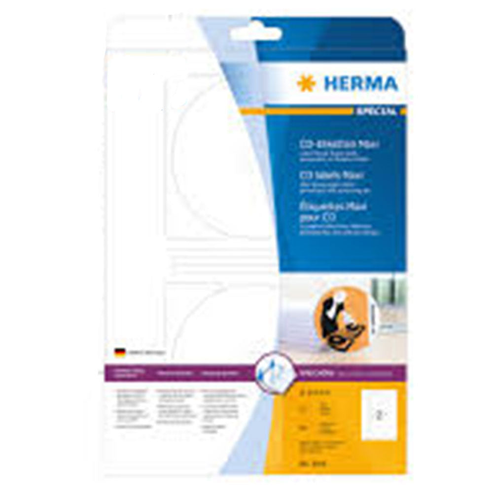 Herma ogenomskinlig CD -etiketter A4 White 10pc