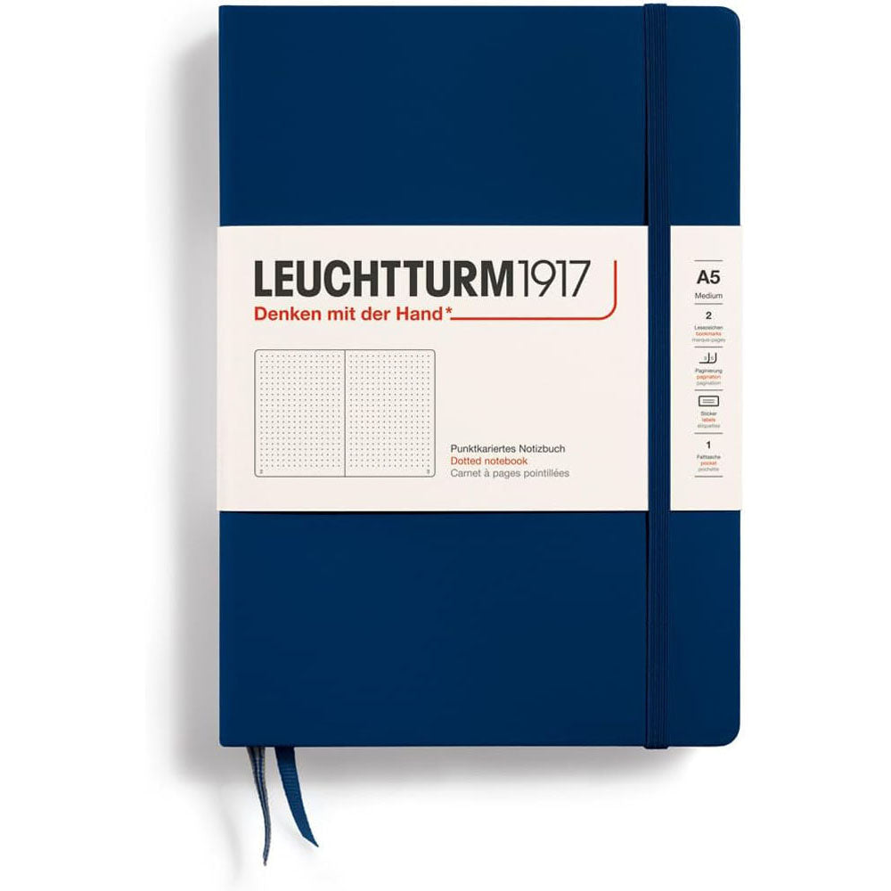 Leuchtturm inbunden prickad anteckningsbok A5 (blå)