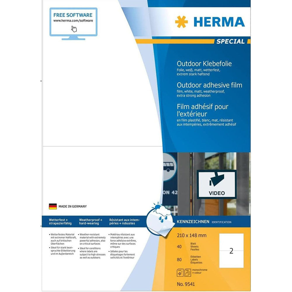 Herma Outdoor Film Etyels A4 40pc (White)