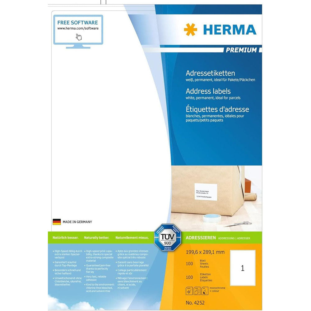 Herma Premium Adressetiketter 199,6 mm 100 pc