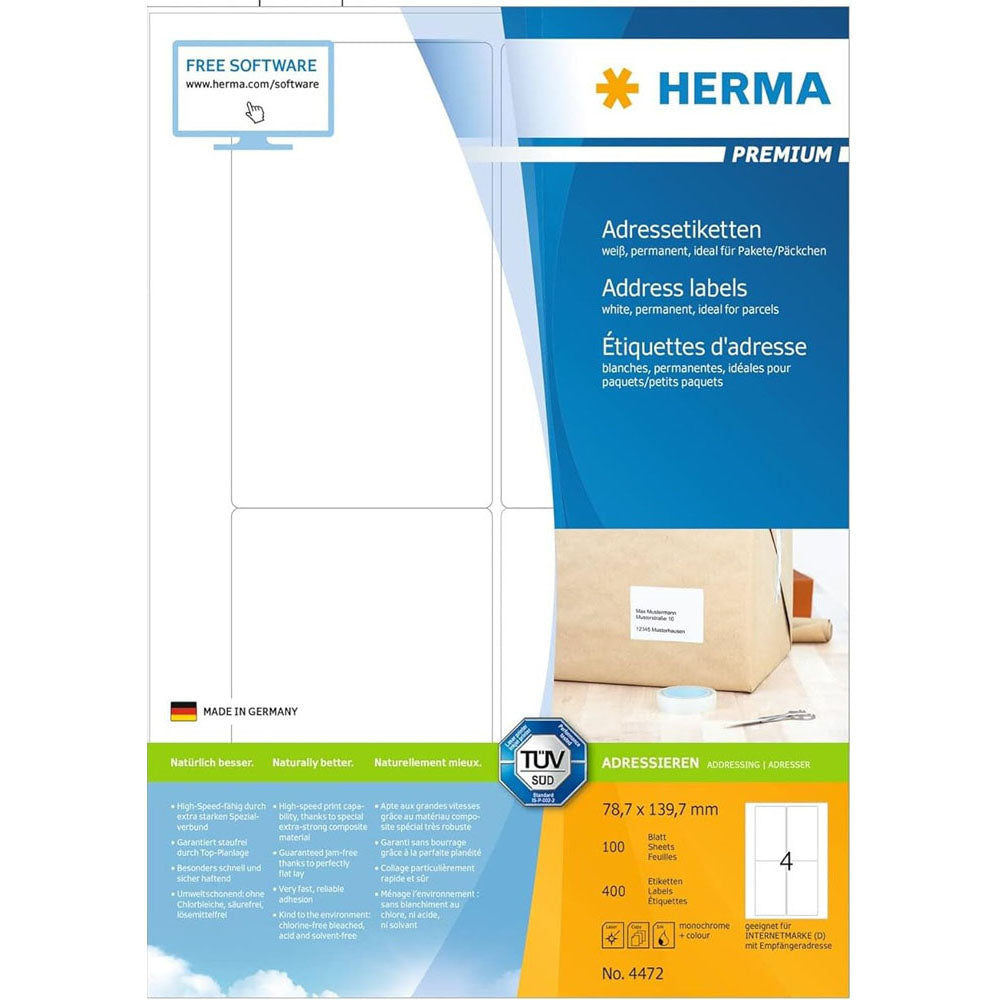 Herma Premium -adressetiketter A4 100 st