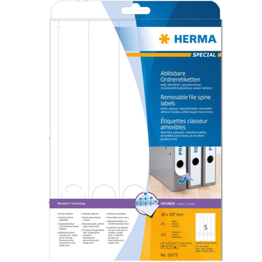 Herma Removable File Spine Labels A4 25pc