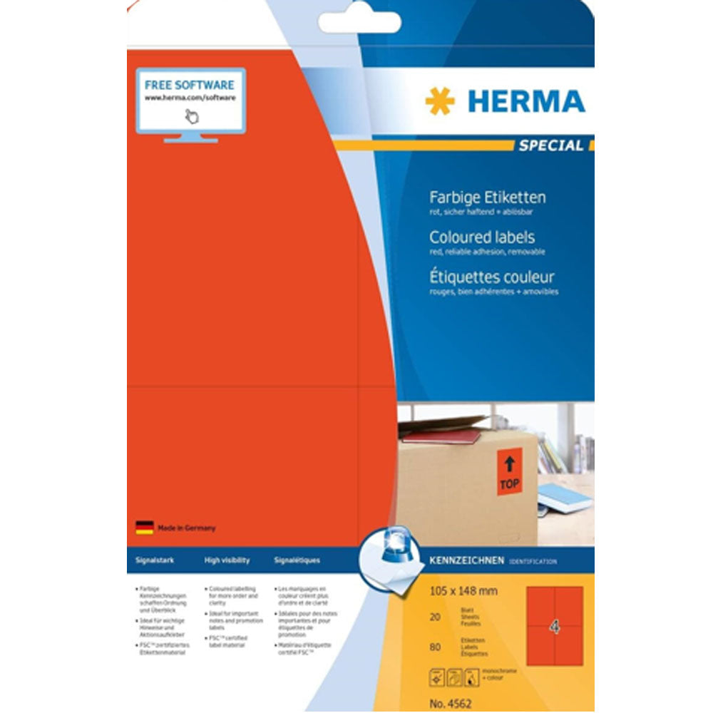 Wyjmowane etykiety Herma A4 20pc (105x148 mm)