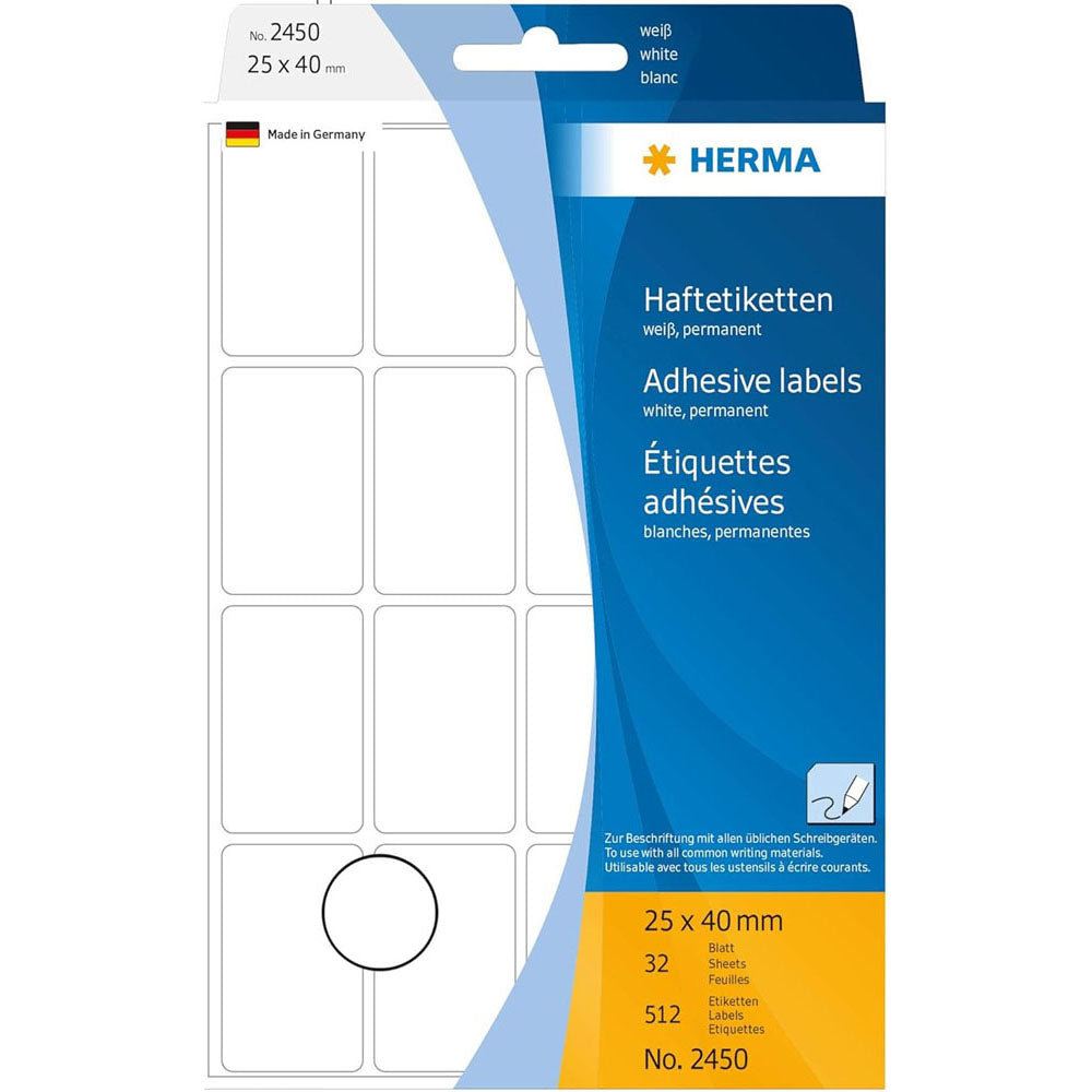 Herma Multi-Purpose Adhesive Labels 40mm (hvid)