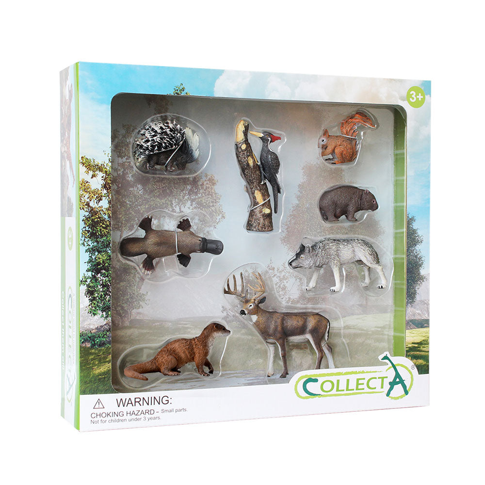 Set de regalos de figuras de animales de bosque de bosque