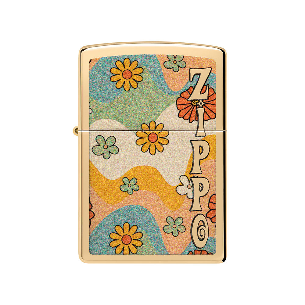 Diseño de potencia de flores zippo encendedor a prueba de viento