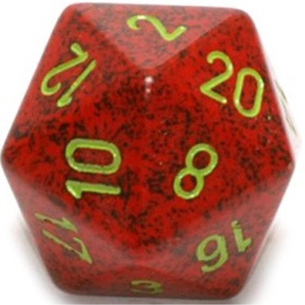 D20 terninger flekkete (34mm)