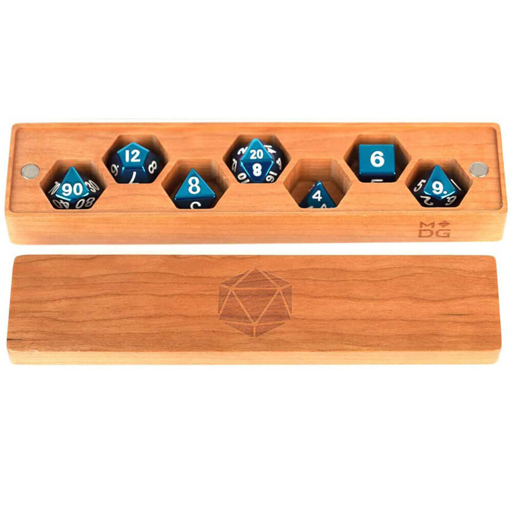 Metalliska tärningar Gamepremium Wood Dice Vault