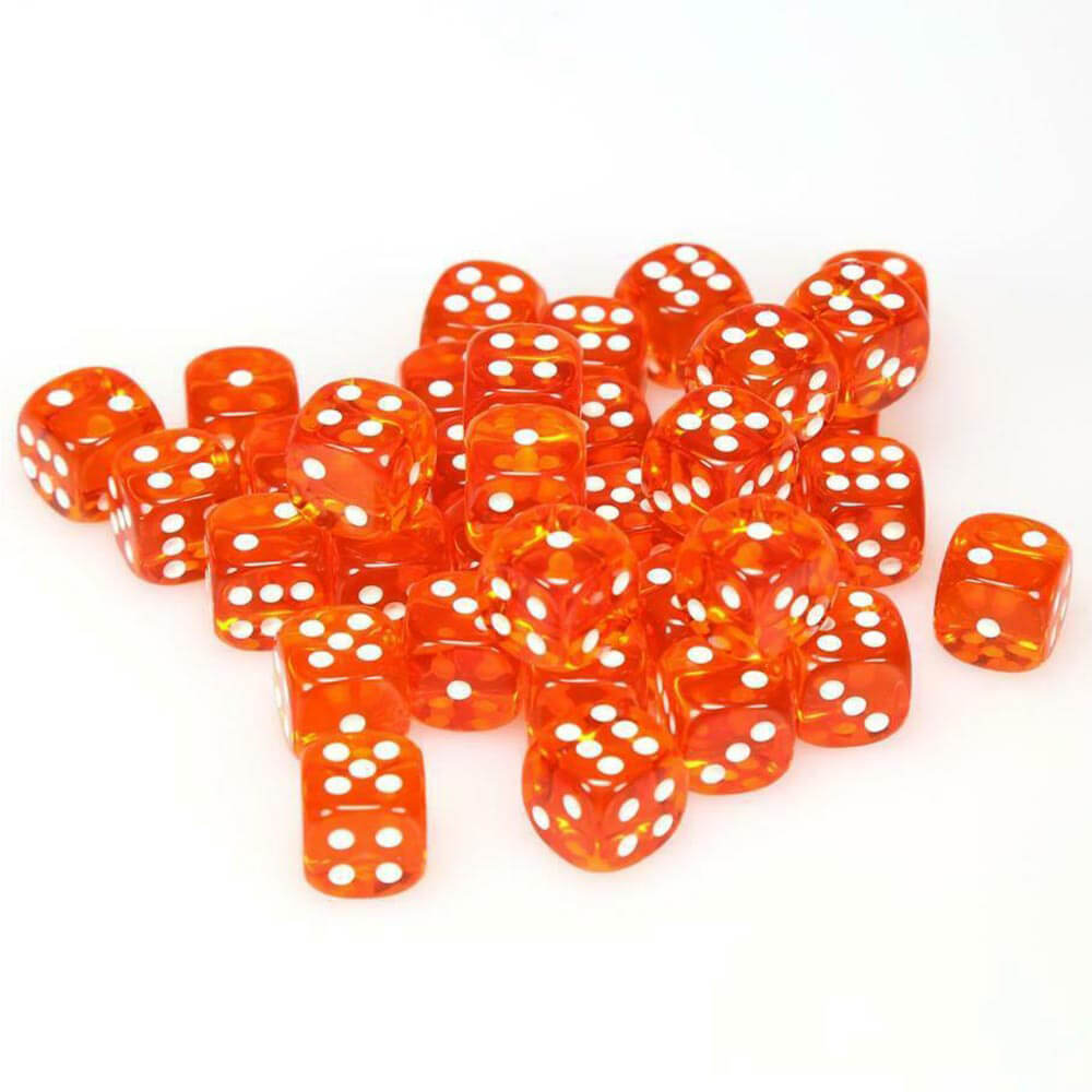 D6 Dice Translucent 12 mm (36 dés)