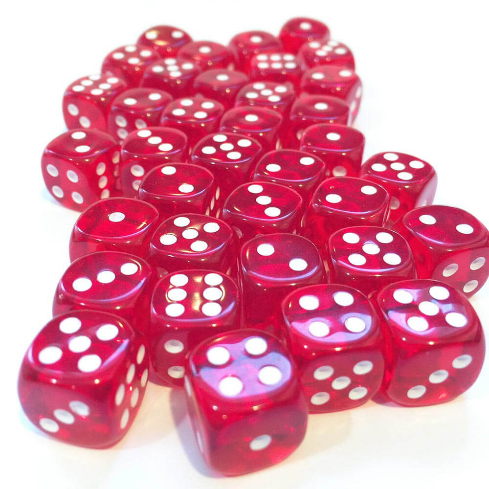 D6 Dice Translucent 12 mm (36 dés)