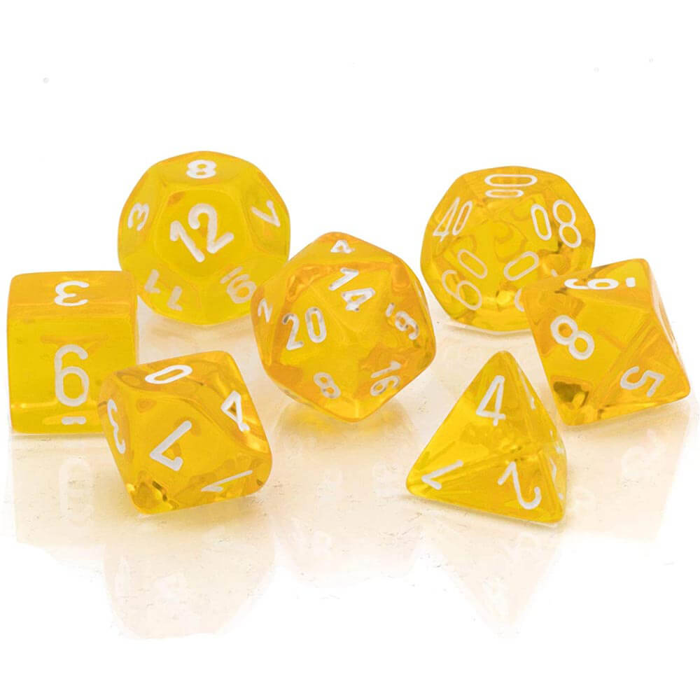 D7 Die Set Dice Translucent Poly (7 terninger)