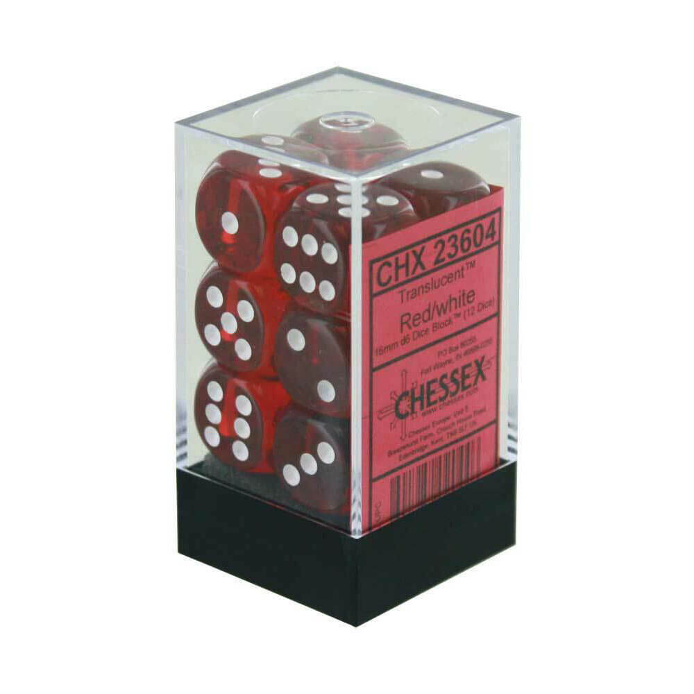 D6 DICE Translucente 16 mm (12 dados)