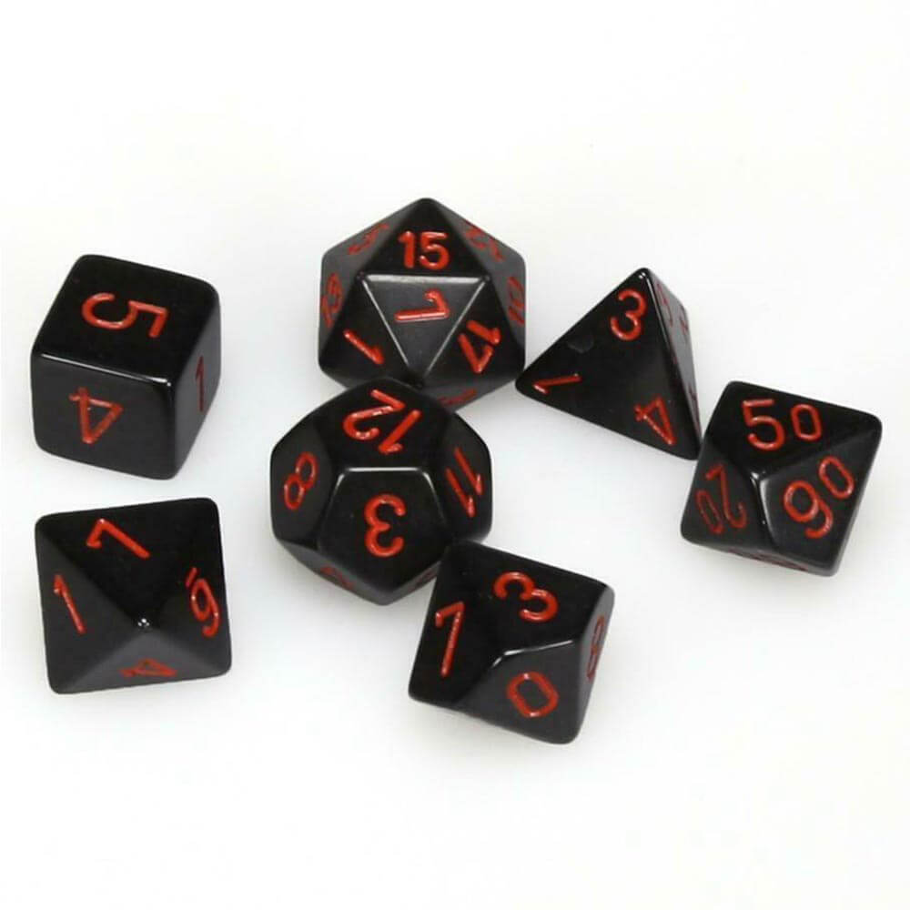 D7 die set terninger ugjennomsiktig polyh (7 terninger)