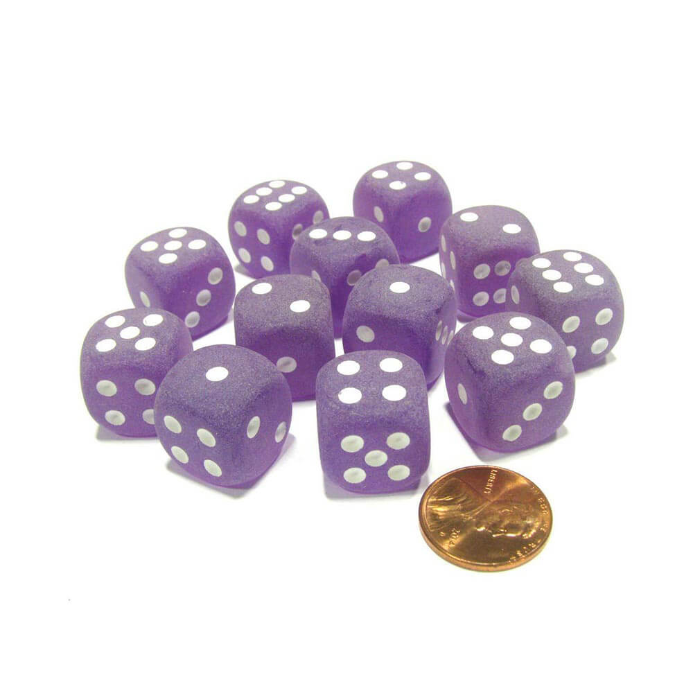 D6 DICE Frosted 16mm (12 tärningar)