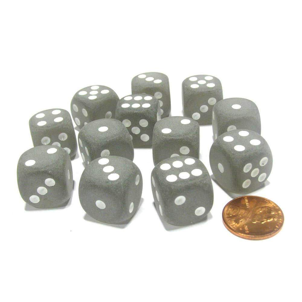 D6 Dice Frosted 16mm (12 Dice)