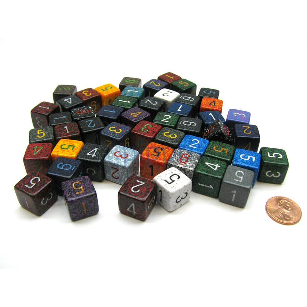 D6 DICE Assorteret Loose Polyhedral (50 terninger)