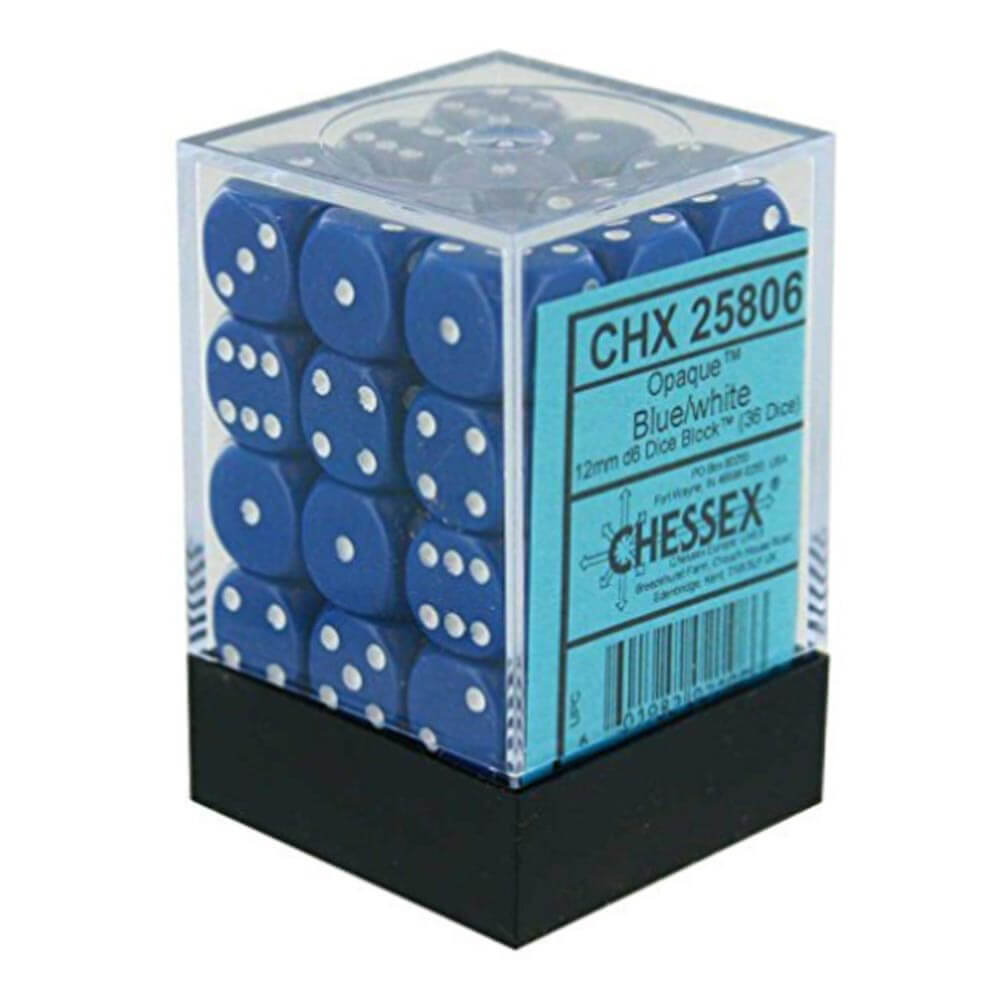 D6 DICE OPAQUE 12mm (36 dados)