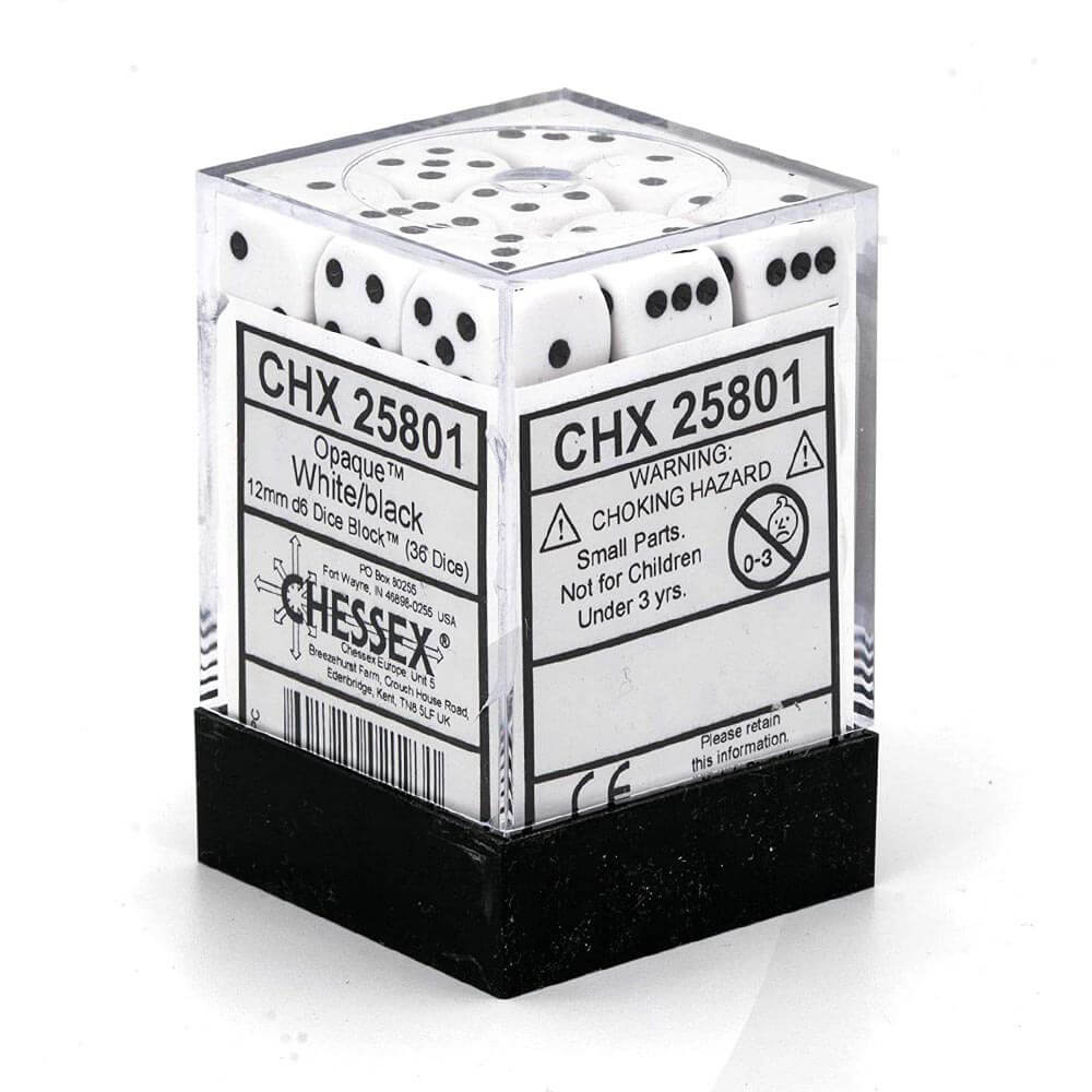 D6 DICE OPAQUE 12mm (36 dados)