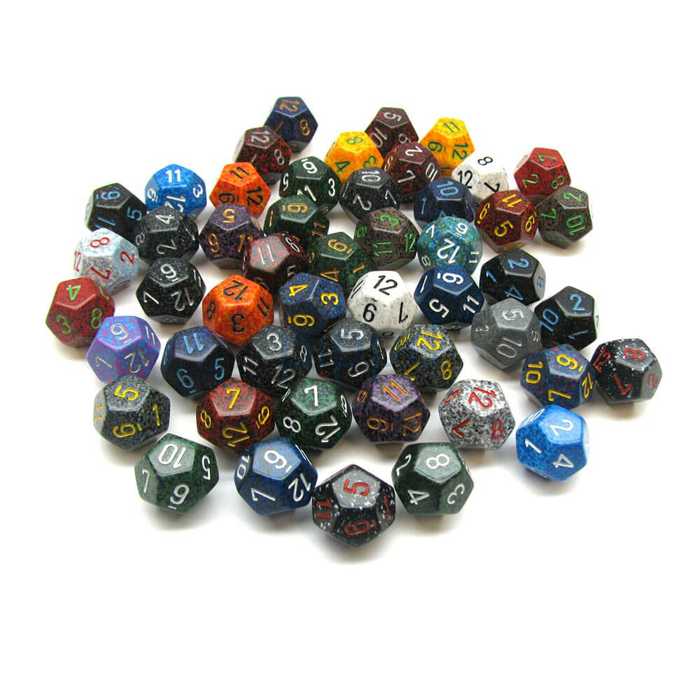 D12 terninger Assorteret løs polyhedral (50 terninger)