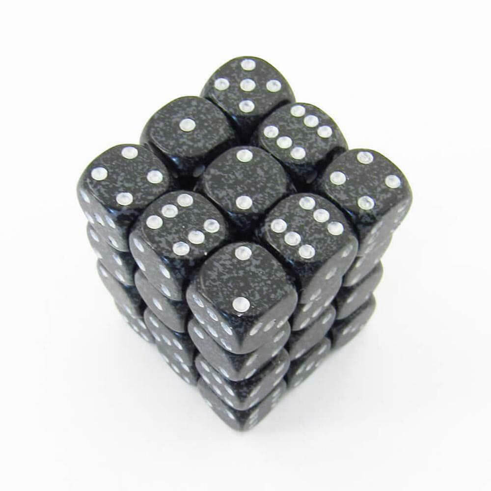 D6 DICE SPECKLADED 12mm (36 dados)