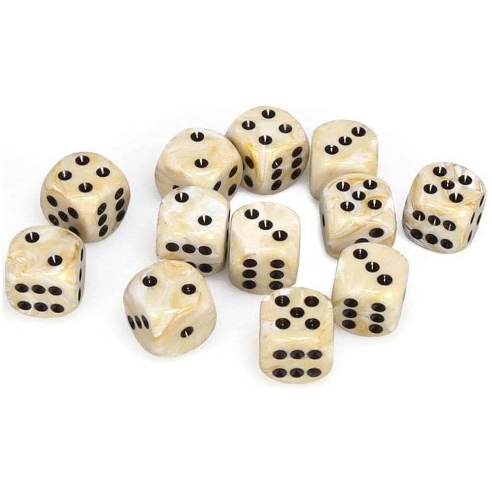 D6 Dice Marble 16mm (12 dadi)