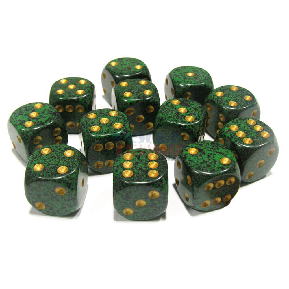 D6 DICE SPECKLADED 16mm (12 dados)