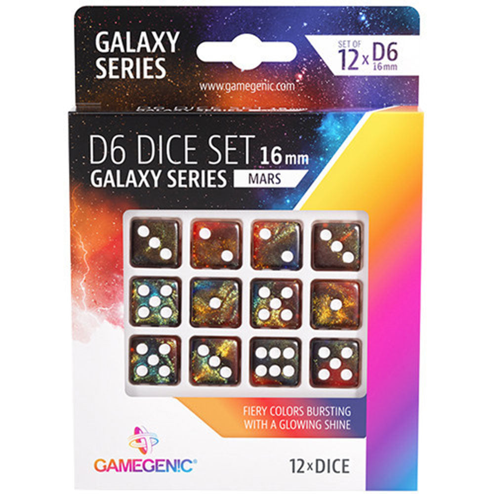 GameGenic Galaxy Series D6 DICE Conjunto de 16 mm (12pcs)