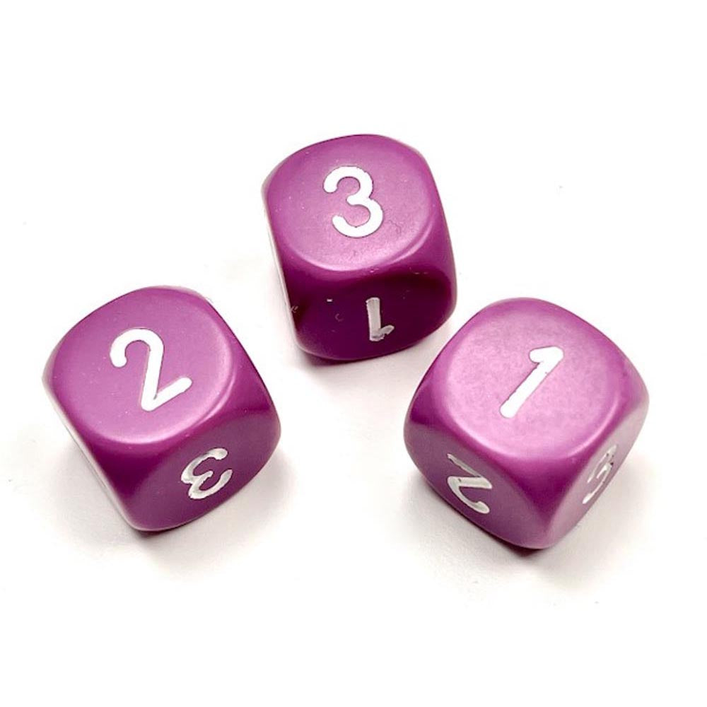 Chessex D3 uigennemsigtig terning 16mm (D6 W/ 1-3 to gange)