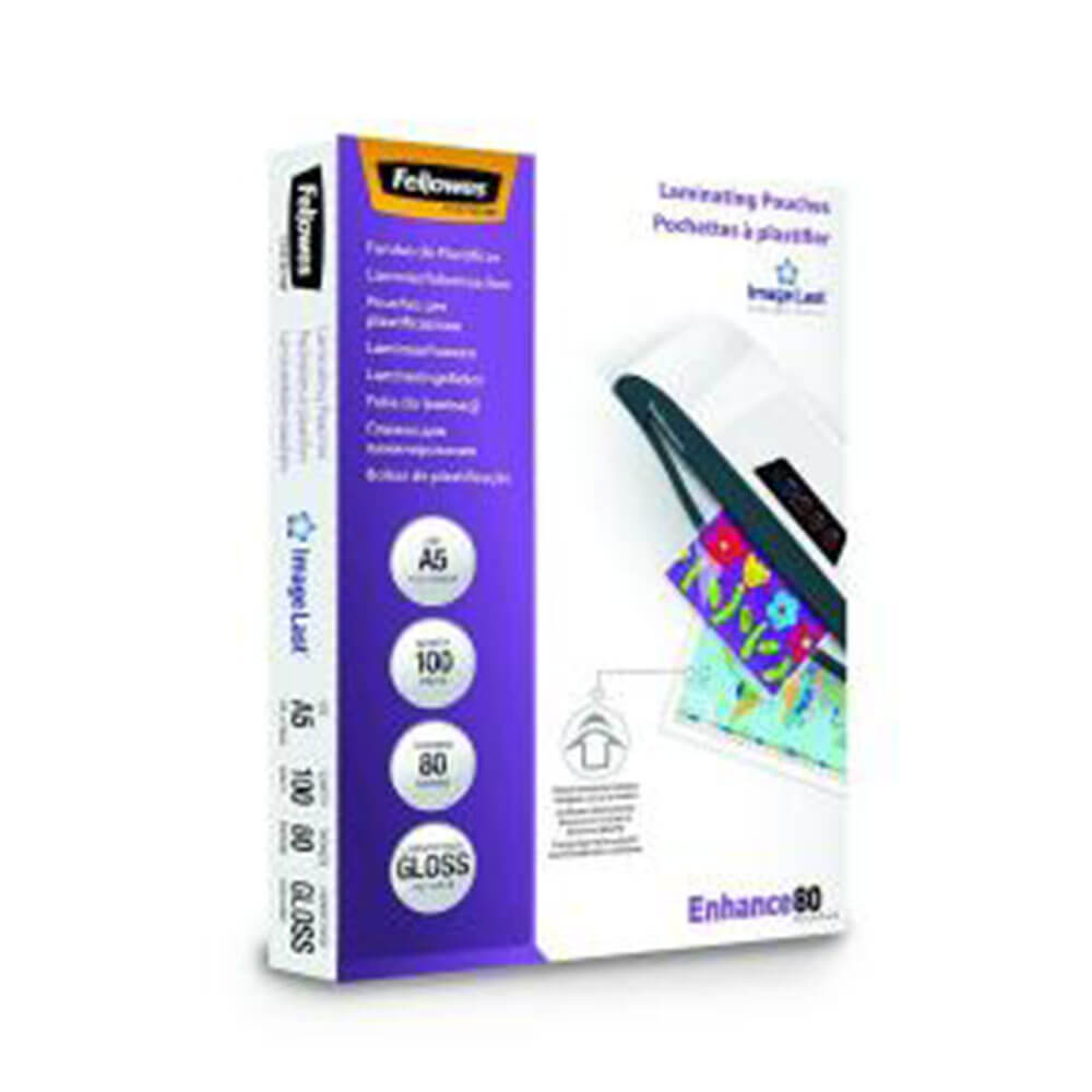 Fellowes laminerende zakjes 80 micron glans 100 pk