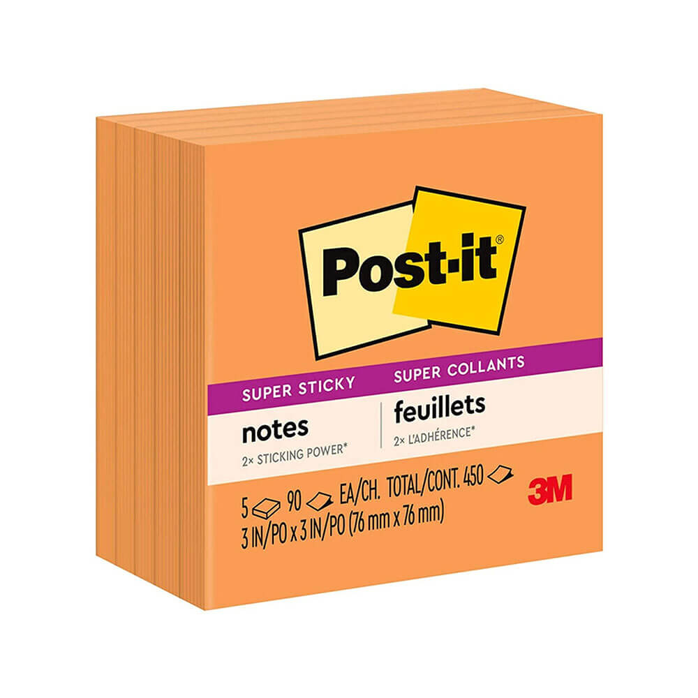 Note Post-It Super Sticky 76x76mm (5pk)