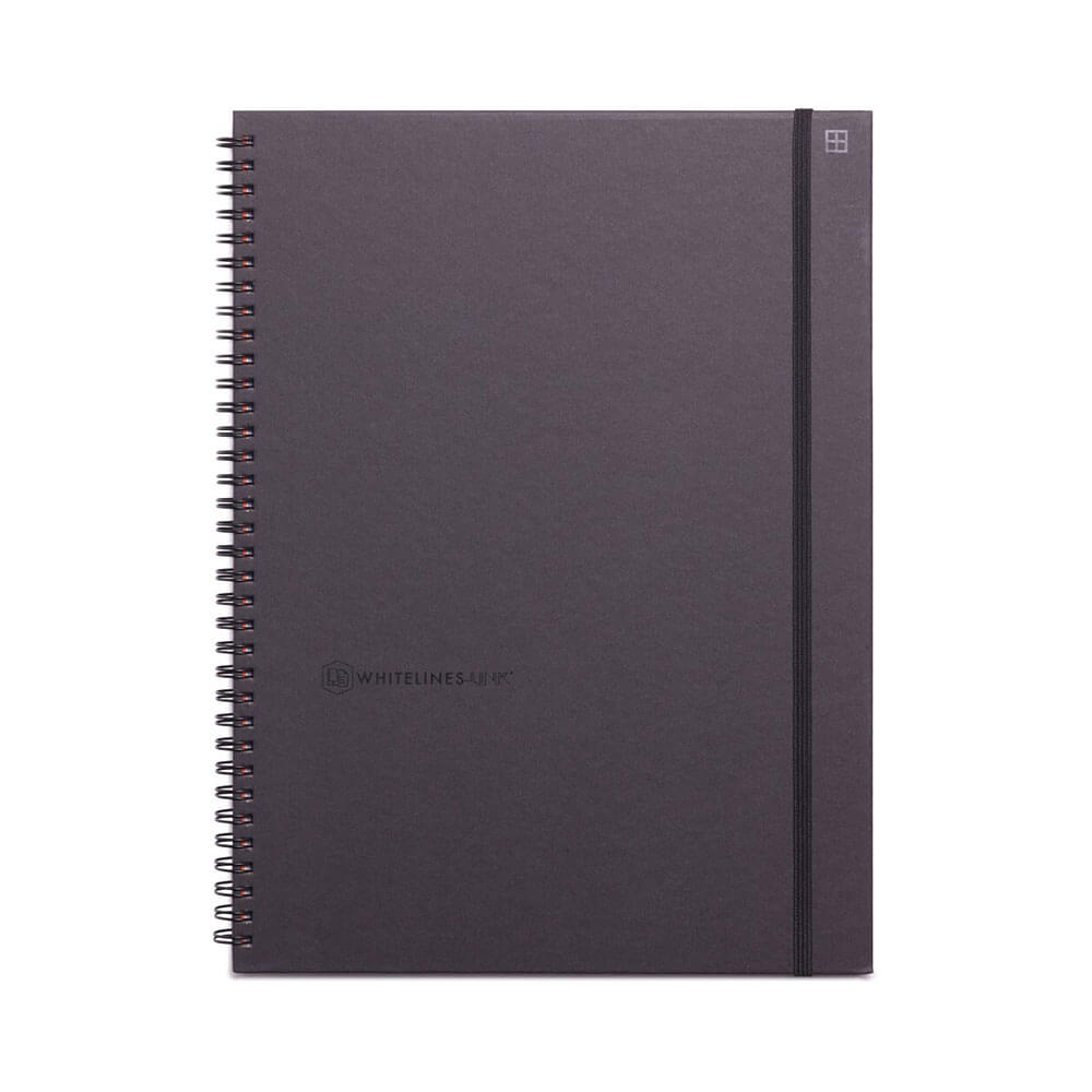 Whitelines Spiral Notebook A4 Black 160 Página