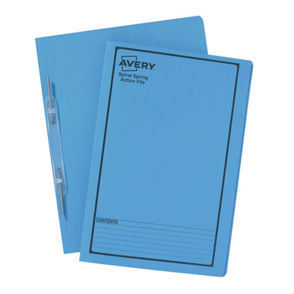 Avery preto primavera estampada Spiral Foolscap (azul)