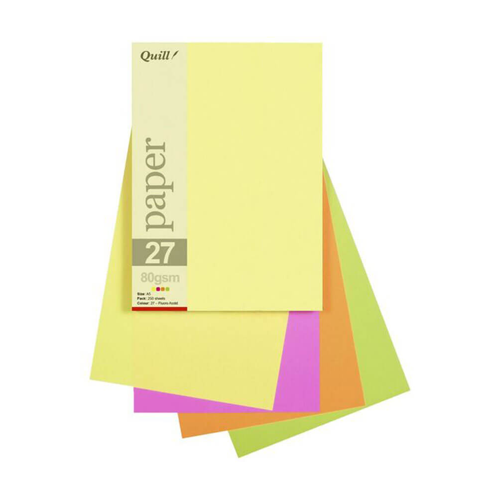 Quill Paper 80GSM A5 Assorted (25pk)