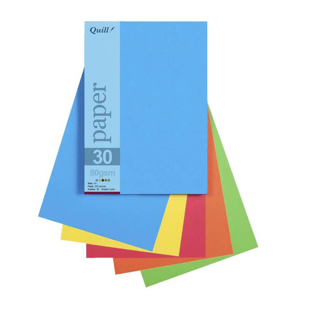 Quill Paper 80GSM A5 blandad (25PK)