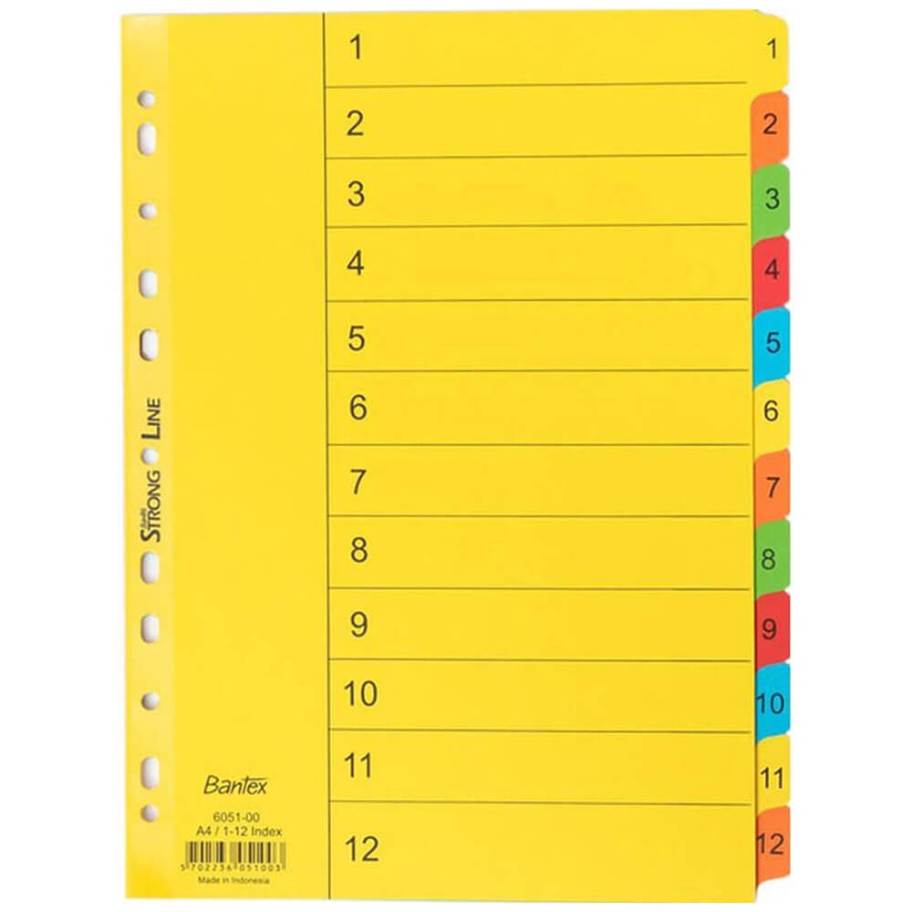 Bantex Manilla Bright Divider A4 (coloreado)