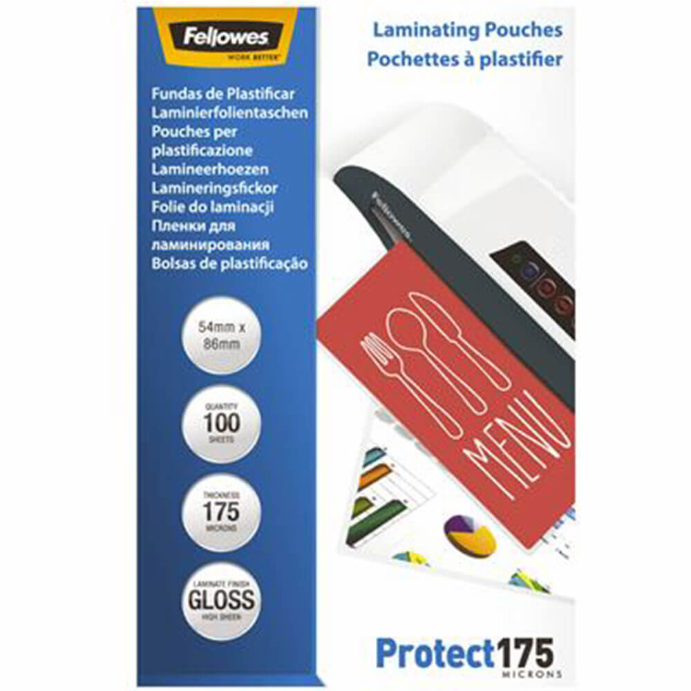 Fellowes Laminating Pouches 100pk (54x86mm)