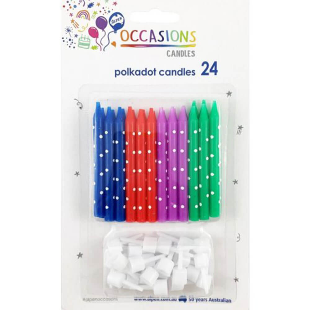 ALPEN Birthday Candles with Holder (24pk)