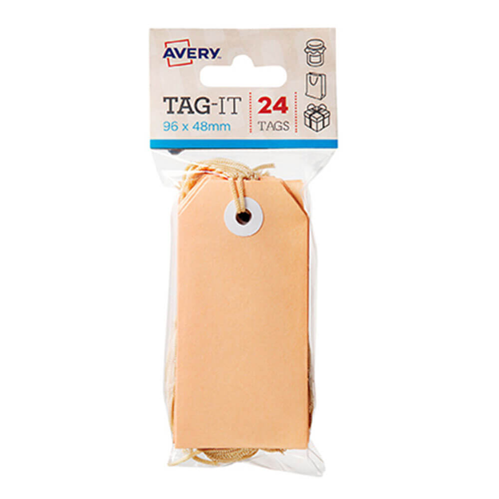 Avery -tagger med streng 24pk (96x48mm)