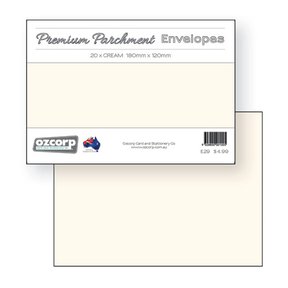 Ozcorp C6 Premium pergamino Sobre 20pcs (18x12 cm)