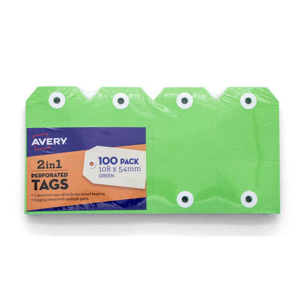 Avery 2-i-1 Kraft-tag (pakke med 100)