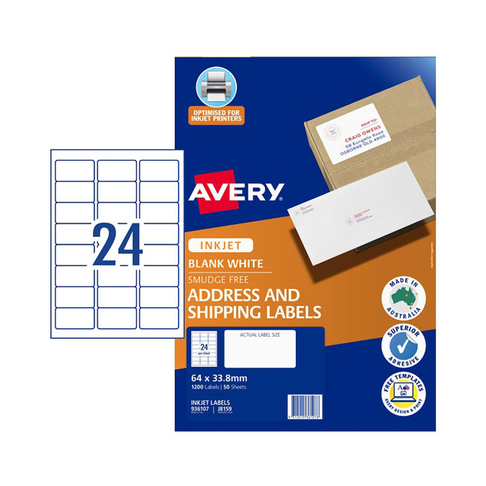 Avery Quick Peel Inkjet Adressing Label 50st