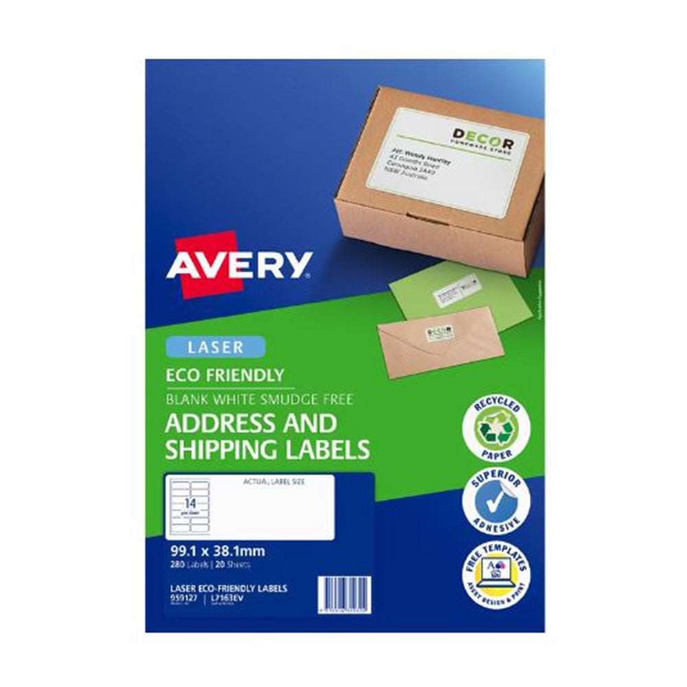 Étiquette d'expédition Avery Laser Eco Friendly 20pcs